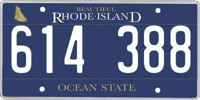 RI license plate 614388