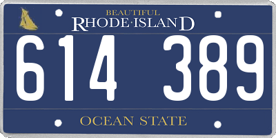 RI license plate 614389