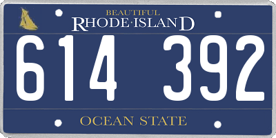 RI license plate 614392