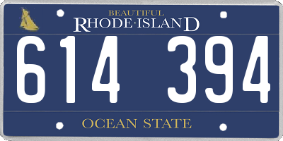 RI license plate 614394