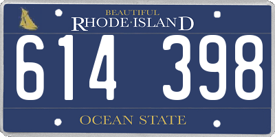 RI license plate 614398