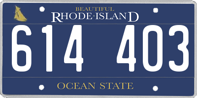 RI license plate 614403