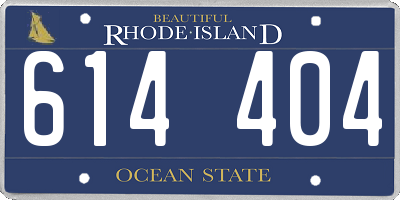 RI license plate 614404