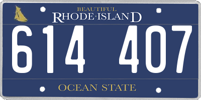 RI license plate 614407