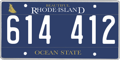 RI license plate 614412