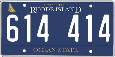RI license plate 614414