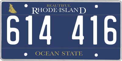 RI license plate 614416