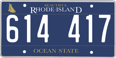 RI license plate 614417