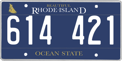RI license plate 614421