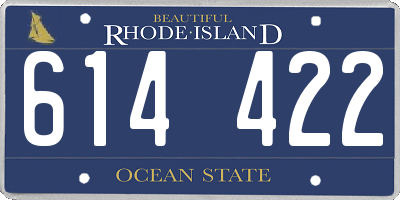 RI license plate 614422