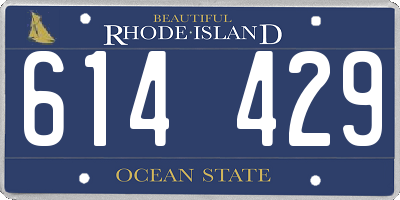 RI license plate 614429