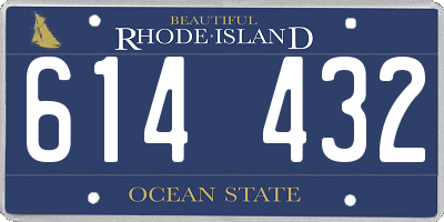 RI license plate 614432