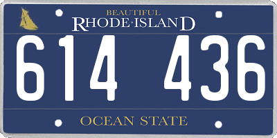 RI license plate 614436