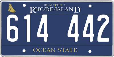 RI license plate 614442