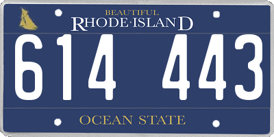 RI license plate 614443