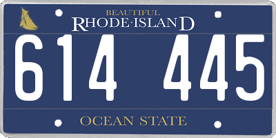 RI license plate 614445