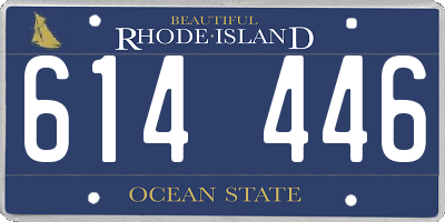 RI license plate 614446