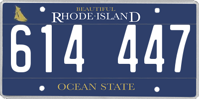 RI license plate 614447