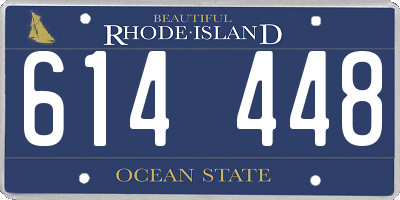 RI license plate 614448