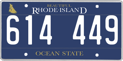 RI license plate 614449
