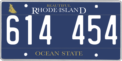 RI license plate 614454