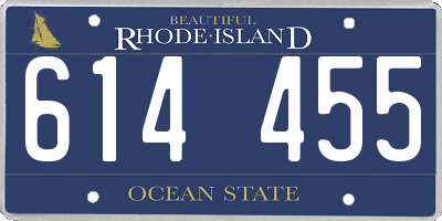 RI license plate 614455