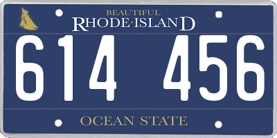 RI license plate 614456