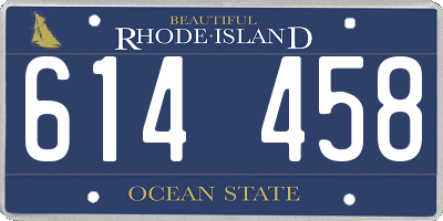RI license plate 614458