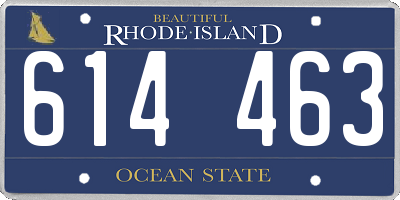 RI license plate 614463