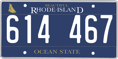 RI license plate 614467
