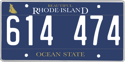 RI license plate 614474