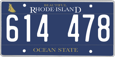 RI license plate 614478