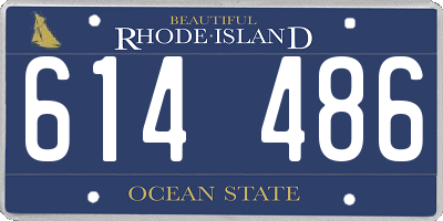RI license plate 614486