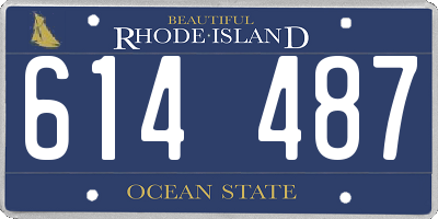 RI license plate 614487