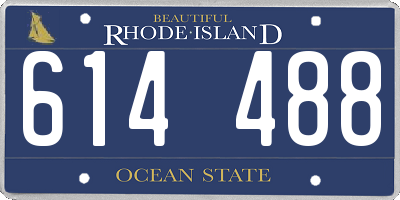 RI license plate 614488