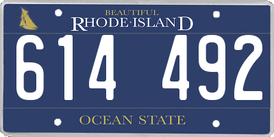 RI license plate 614492