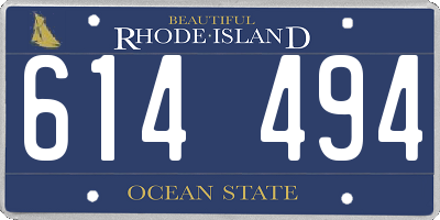 RI license plate 614494