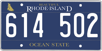 RI license plate 614502