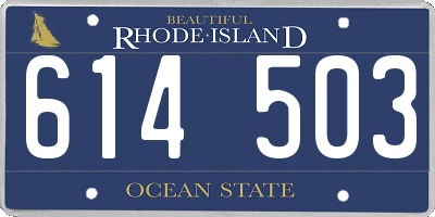 RI license plate 614503