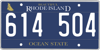 RI license plate 614504
