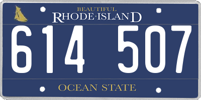 RI license plate 614507
