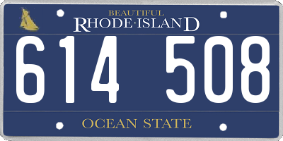 RI license plate 614508