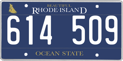 RI license plate 614509