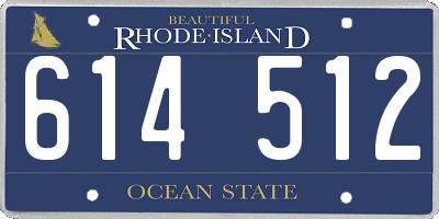 RI license plate 614512