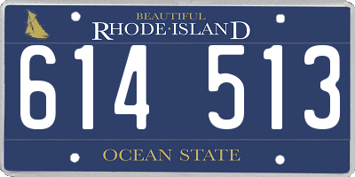 RI license plate 614513