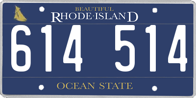 RI license plate 614514