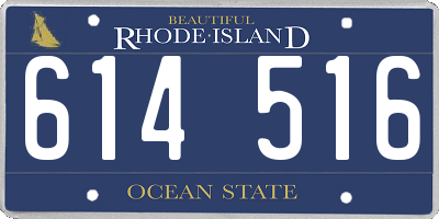 RI license plate 614516