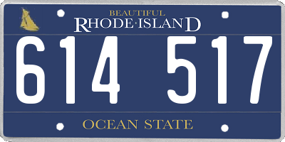 RI license plate 614517