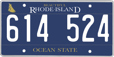RI license plate 614524