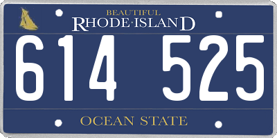 RI license plate 614525
